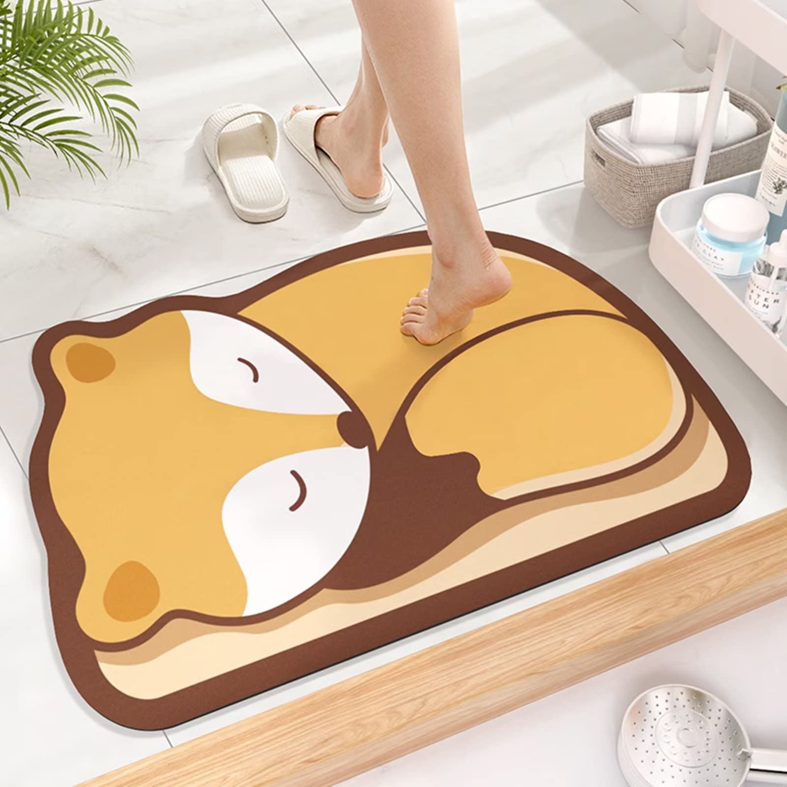 Amazon.co.jp: TOKLYUIE 超吸収バスマット、かわいい漫画滑り止め玄関